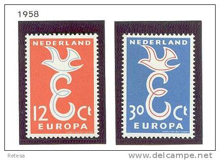 NEDERLAND EUROPA ZEGELS 1958 ** - 1958