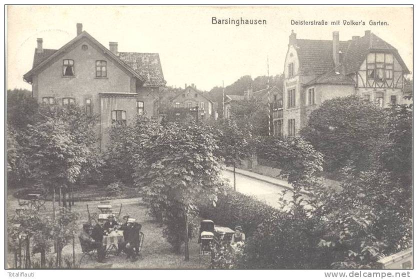 Barsinghausen Deisterstraße Volkers Garten Belebt 23.2.1908 Gelaufen - Barsinghausen