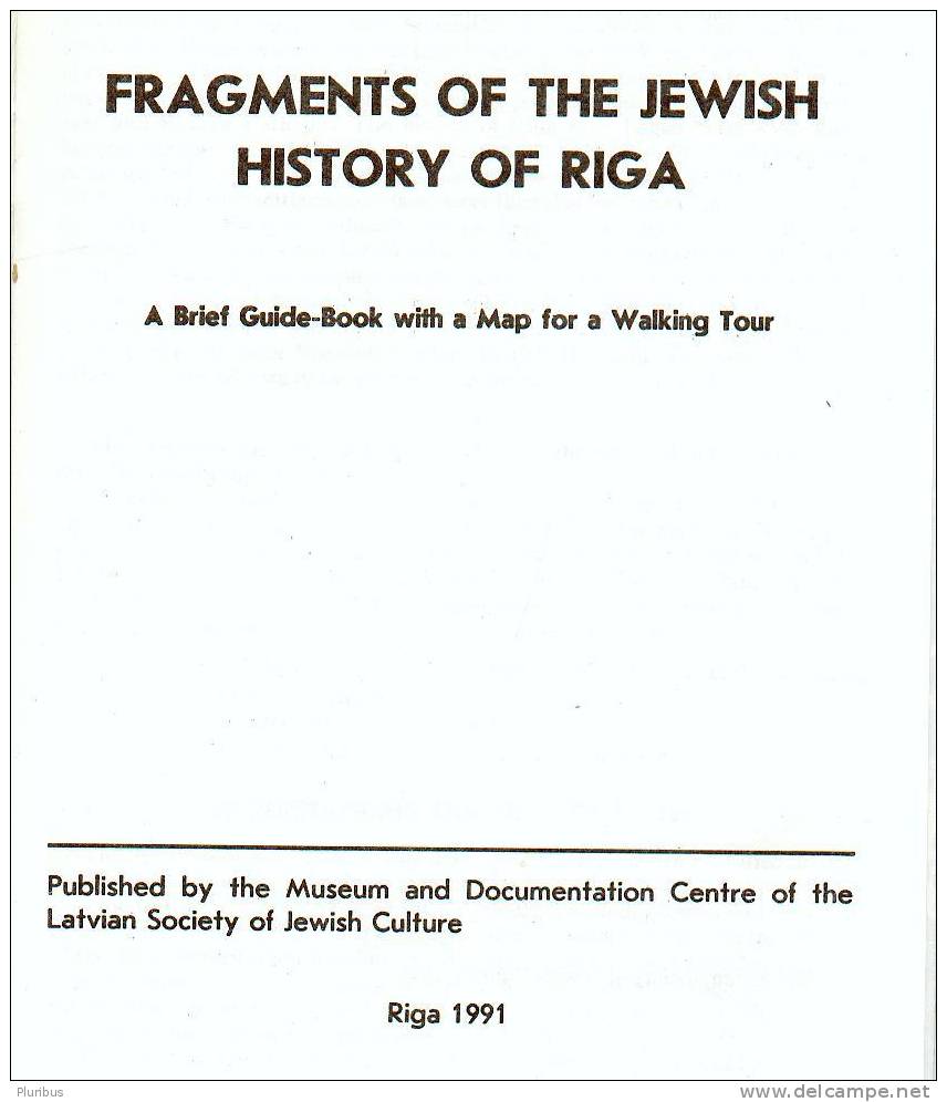 JEWS IN RIGA,LATVIA, GUIDE-BOOK WITH THE MAP In English JUDAICA - Slawische Sprachen