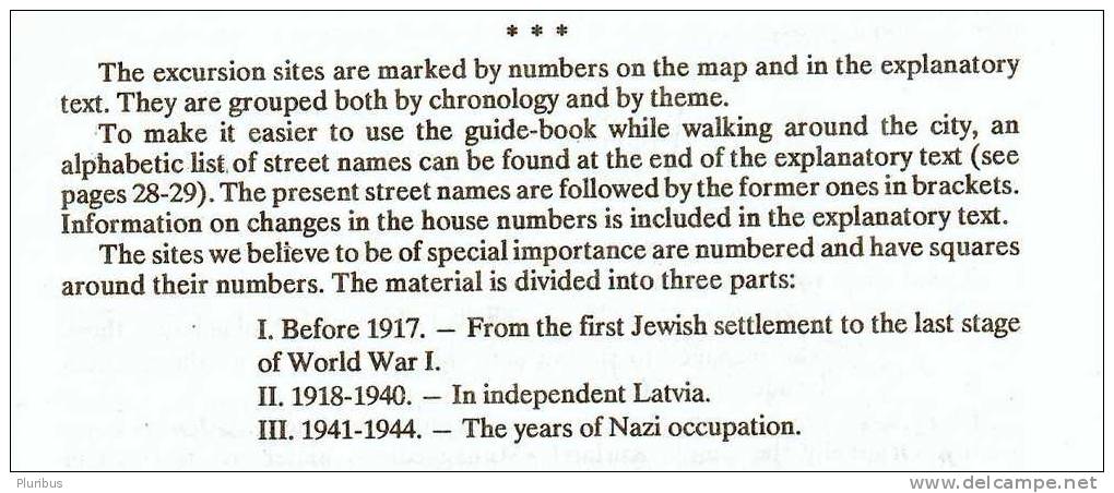 JEWS IN RIGA,LATVIA, GUIDE-BOOK WITH THE MAP In English JUDAICA - Slav Languages