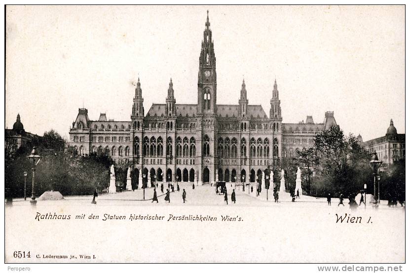 AK WIEN RATHAUS MIT STATUEN HIST.PER.WIEN'S OLD POSTCARD VOR 1904 - Sonstige & Ohne Zuordnung