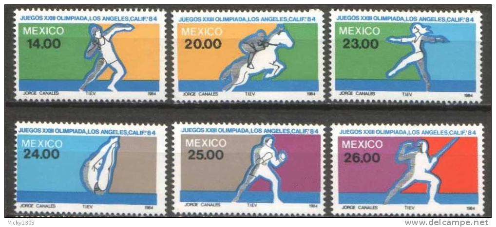 Mexico - Mi-Nr 1898/1903 Postfrisch / MNH ** (A355) - Verano 1984: Los Angeles