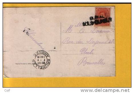 135 Op Kaart Met Naamstempel BOMAL-SOUS-DURBUY Als Noodstempel - Fortune Cancels (1919)