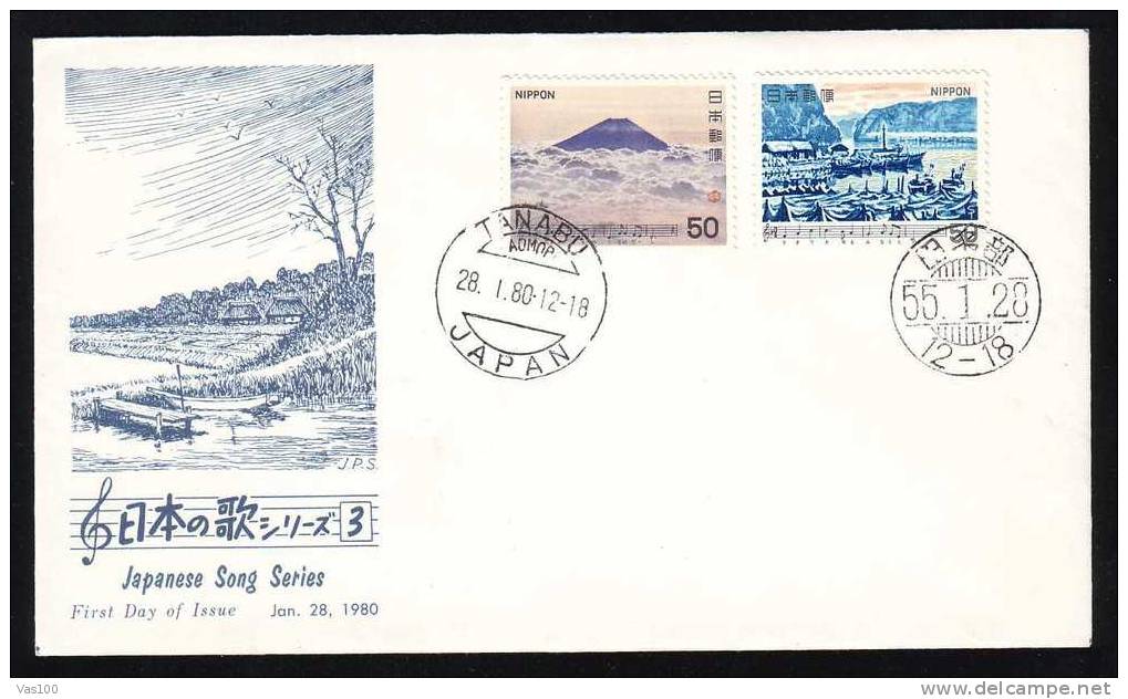 JAPON 1980 FDC COVER JAPONESE SONG  SERIES - FDC