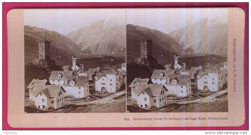 SUISSE 269 - Carte Stéréo -  Hospenthal, Great St.Gothard Carriage Road, - Photos Stéréoscopiques