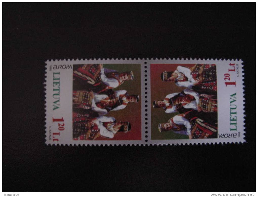 LITHUANIA, LITOUWEN, LITAUEN CEPT 1998 MICHEL  664   REVERSED PAIR   MNH ** (012807) - 1998