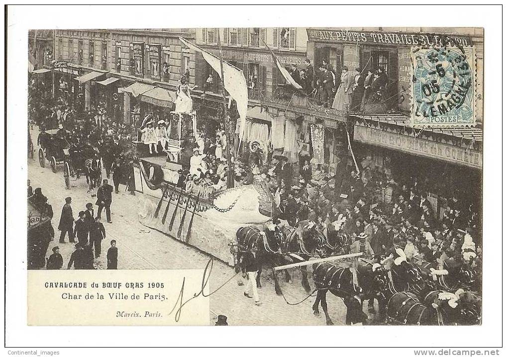 PARIS/ CAVALCADE Du BOEUF GRAS 1905/ CHAR De La VILLE De PARIS  - C 00657 - - Ricevimenti