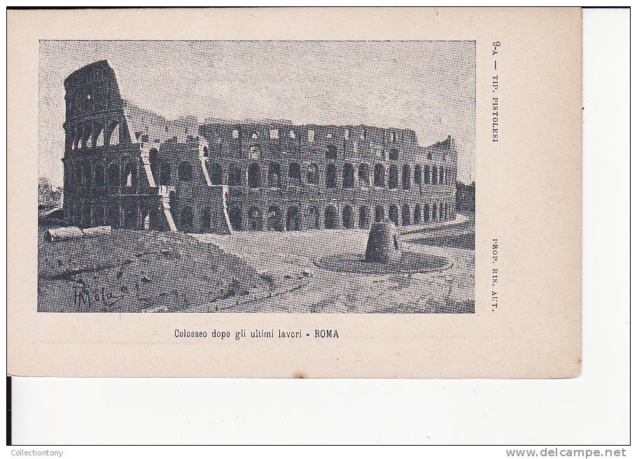 ROMA - COLOSSEO DOPO GLI ULTIMI LAVORI -  FP - NON VIAGG. PERIODO INIZI 1900 - Colosseum