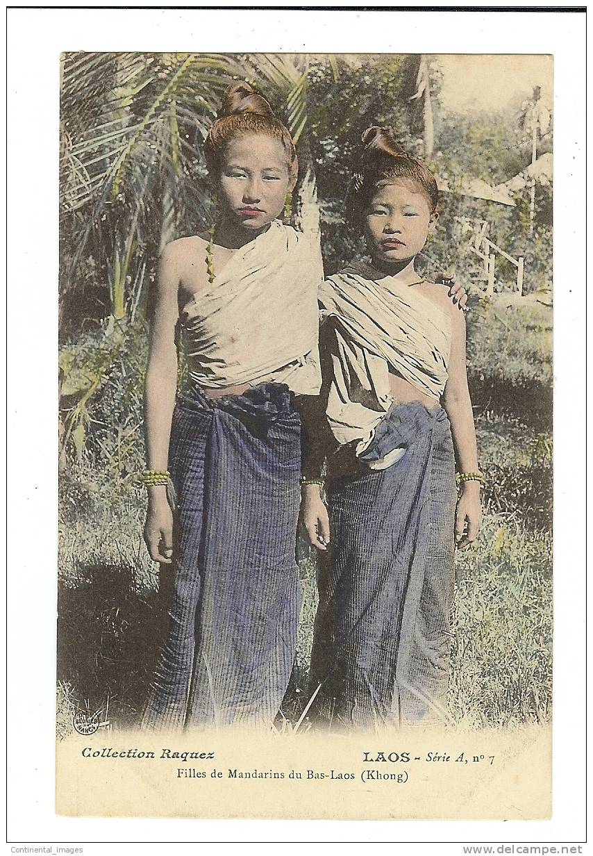 DEUX JEUNES FILLES De MANDARINS Du Bas LAOS   - C 00661 - - Laos