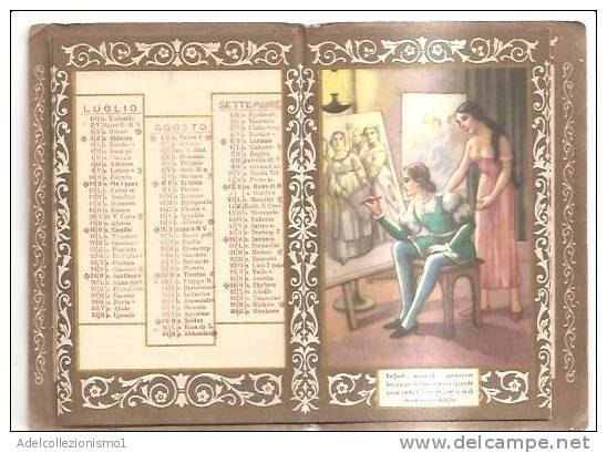 46365)calendario Del Tipo In Uso Dai Barbieri Anno 1943-RAFFAELLO E LA FORNARINA- - Formato Piccolo : 1941-60