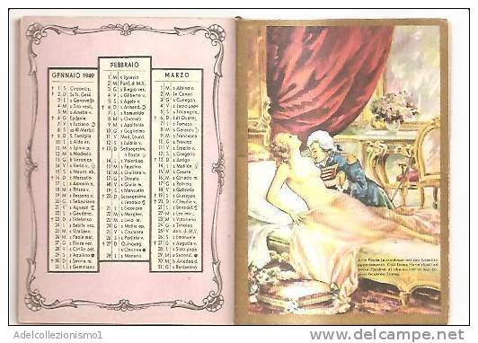 46374)calendario Del Tipo In Uso Dai Barbieri Anno 1949 - LADY HAMILTON PARTICOLARE-G. ROMNEY - Petit Format : 1941-60