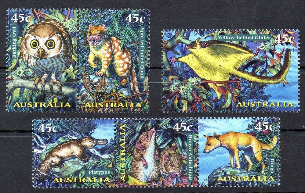 Australia 1997 Nocturnal Creatures Of Night 45c Set Of 6 MNH - Mint Stamps