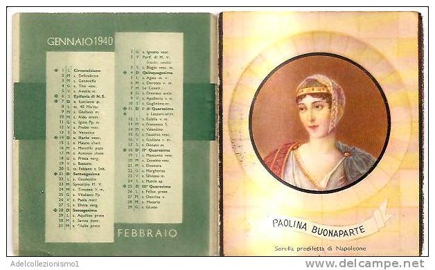 46395)calendario Del Tipo In Uso Dai Barbieri Anno 1940-LE ISPIRATRICI DEI POETI- - Tamaño Pequeño : 1941-60