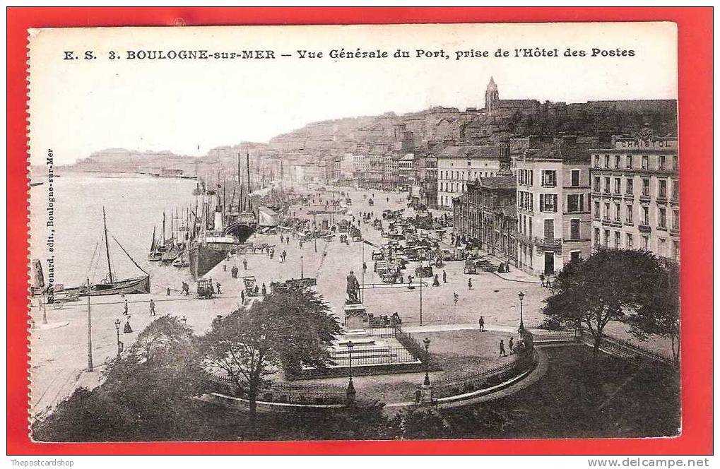 CPA 62  BOULOGNE SUR MER ES No.3 VUE GENERALE DU PORT PRISE DE L'HOTEL DES POSTES - Boulogne Sur Mer