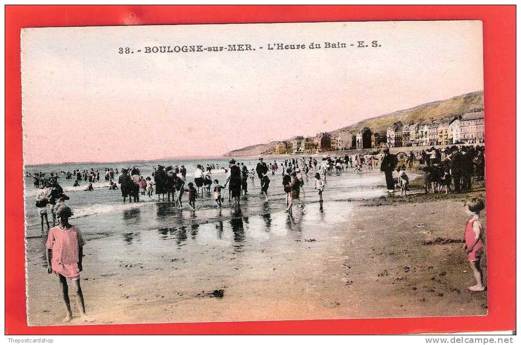 CPA 62  BOULOGNE SUR MER ES No.38 L'HEURE DU BAIN BEACH SCENE EN COULEUR LOTS MORE CHEAP BOULOGNE FOR SALE - Boulogne Sur Mer