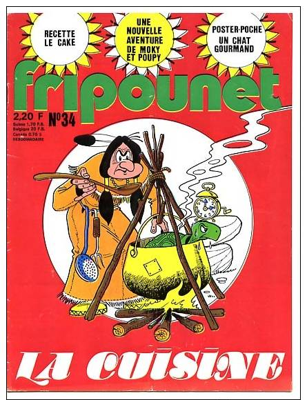 Fripounet 1976 N° 34 25 Août Sans Le Poster BD Parmentier BD Arral Le Petit Cheval Gris BD Philibert Le Perroquet BD La - Fripounet