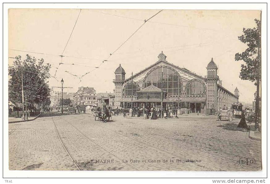 D1630 - LE HAVRE - La Gare Et Cours De La République - Gare