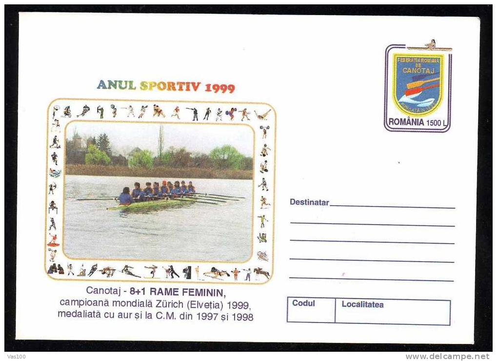 Romania 1999 COVER ENTIER POSTAUX  With    ROWING. - Canoa