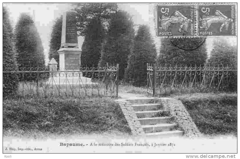 62Z03-BAP-2- BAPAUME Monument à La Mémoire Des Soldats Français - 3 Janvier 1871 - Bapaume