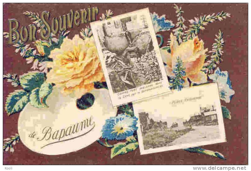 62Z03-BAP-5- BAPAUME - Bon Souvenir De Bapaume - Place Faidherbe - Bombardement - Bapaume