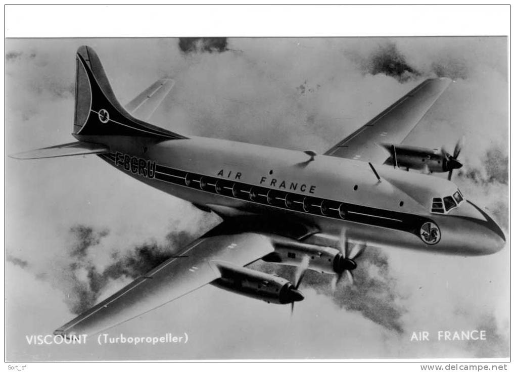 AIR FRANCE - VISCOUNT (CARTE PHOTO) - F1431 - 1946-....: Moderne