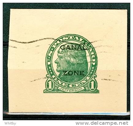 1935 1 Cent Canal Zone  Post Card Cut Square Issue  #UX10 - Zona Del Canale / Canal Zone