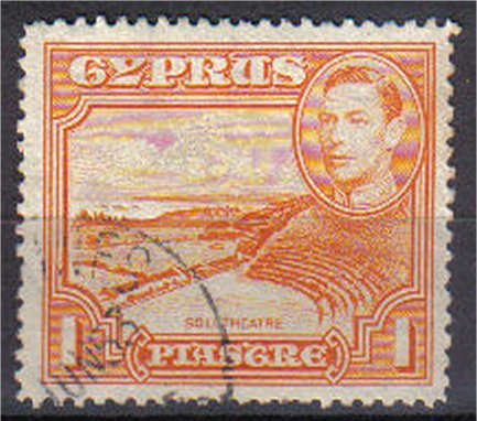 CYPRUS, 1938, Used, 1pi. Orange. King George VI, Roman Theatre, Soli - Chipre (...-1960)