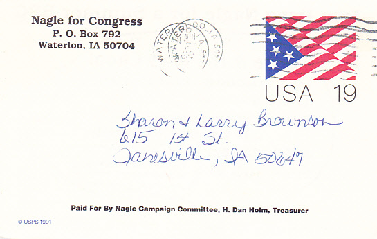 UX153 United States Flag, "Nagle For Congress" - 1981-00