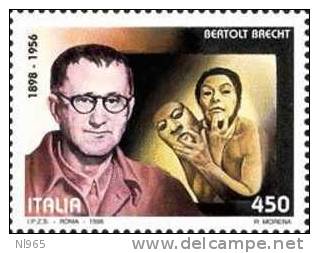 REPUBBLICA ITALIANA - ITALY - ANNO 1998 - SCRITTORI CELEBRI BRECHT GARCIA LORCA  MALAPARTE REPACI VALORI 4 NUOVI MNH ** - 1991-00: Ungebraucht