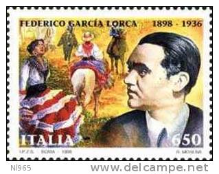 REPUBBLICA ITALIANA - ITALY - ANNO 1998 - SCRITTORI CELEBRI BRECHT GARCIA LORCA  MALAPARTE REPACI VALORI 4 NUOVI MNH ** - 1991-00: Ungebraucht