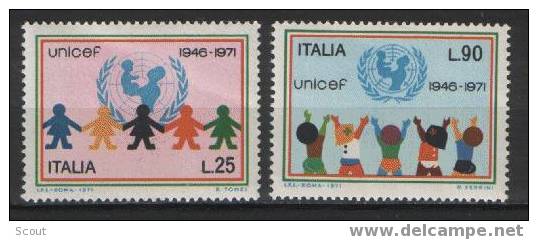ITALIA - ITALIE - ITALY - 1971 - 25e ANN. DE L'UNICEF YT 1086/1087 ** - UNICEF