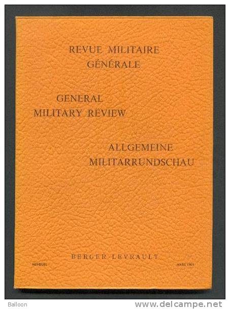 Revue Militaire Générale N°3 - Mars1963 - French