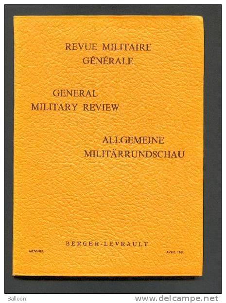 Revue Militaire Générale N°4 - Avril 1961 - French