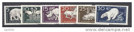 DDR   276/281  * *  TB  Animaux Dont éléphant , Rhino , Ours - Neufs