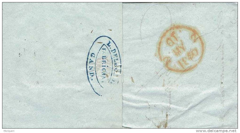 Carta Precurseur GAND  (Belgica) 1850 A London - 1830-1849 (Belgica Independiente)