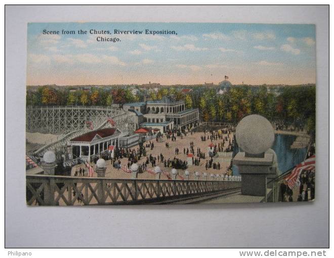 Amusement  Park    Scene From The Chutes Riverview Exposition Chicago   Circa 1907 - Chicago