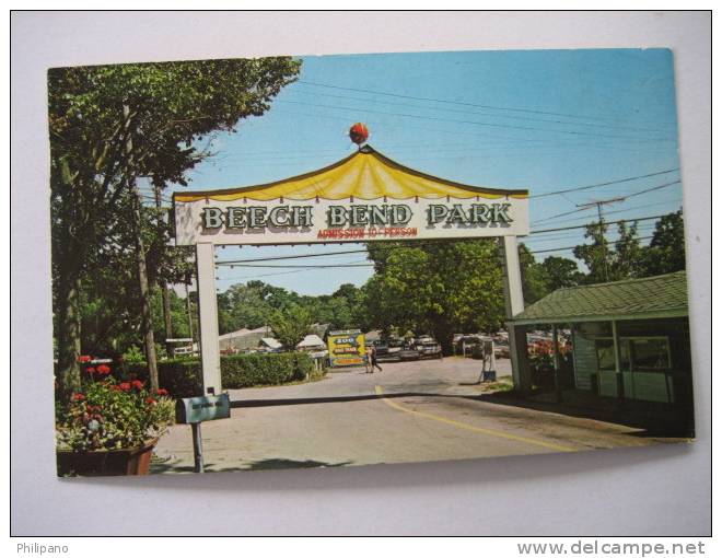 Amusement Park --Bowling Green Ky    Beech Bend Park   Main Entrance   Early Chrome - Autres & Non Classés