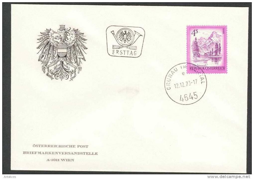 Austria Osterreich 1973 Almsee FDC - Briefe U. Dokumente