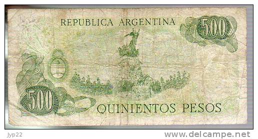 Billet Argentine Argentina - Valeur : 500 Quinientos Pesos - N° 01.698.611 C - Argentina