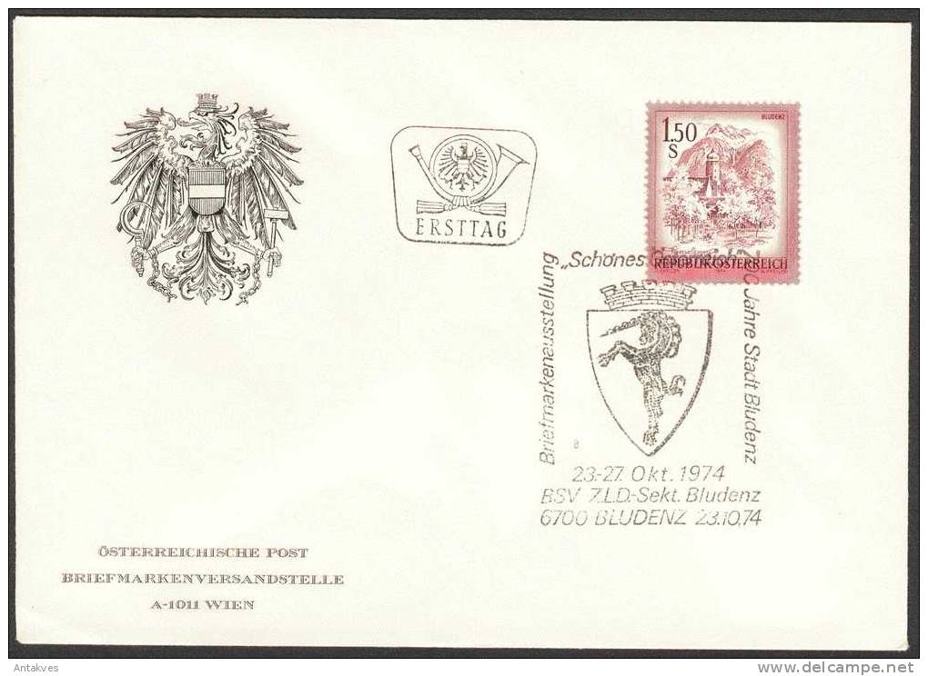 Austria Osterreich 1974 Bludenz FDC - Brieven En Documenten