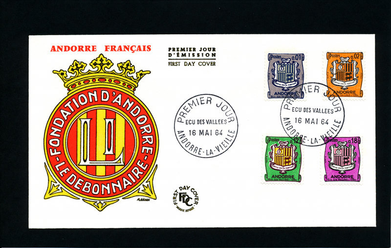 ESCUDO DE ANDORRA   Edifil 164-65-68-70   Años 1961-1971   MUY NUEVO - FDC