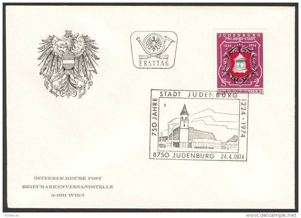 Austria Osterreich 1974 750 Jahre Stadt Judenburg FDC - Lettres & Documents