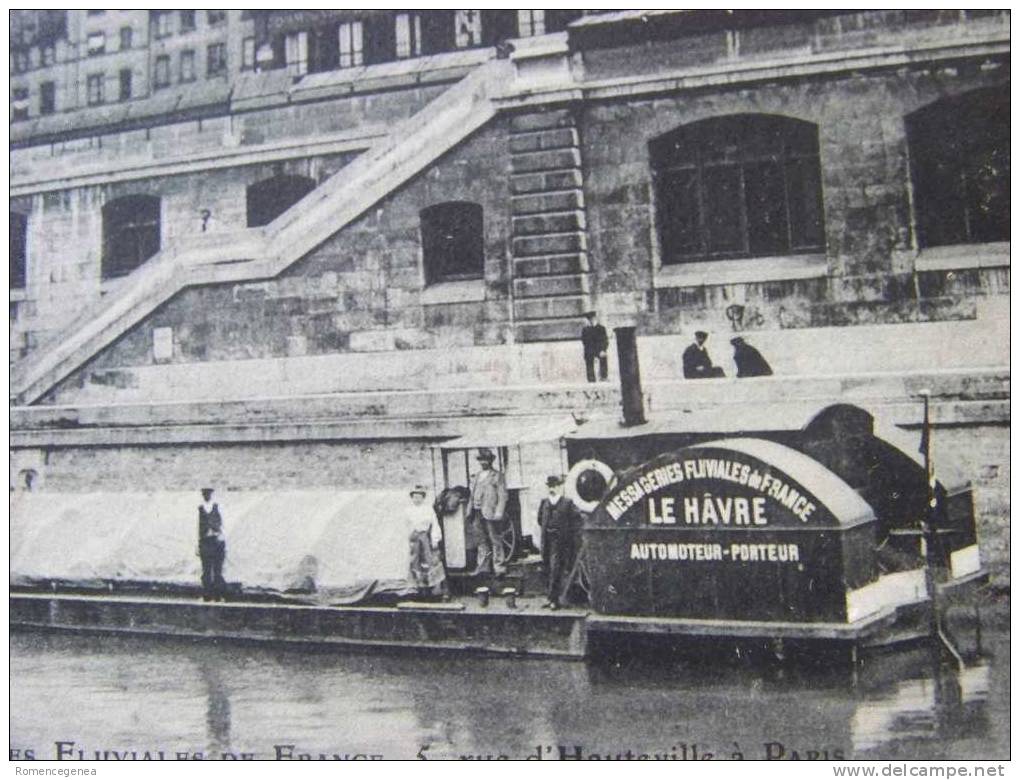 LE HAVRE - Chaland Auto-moteur-porteur Des  " Messageries Fluviales De France "  - Animée - Voyagée Le 4 Février 1905 - Unclassified