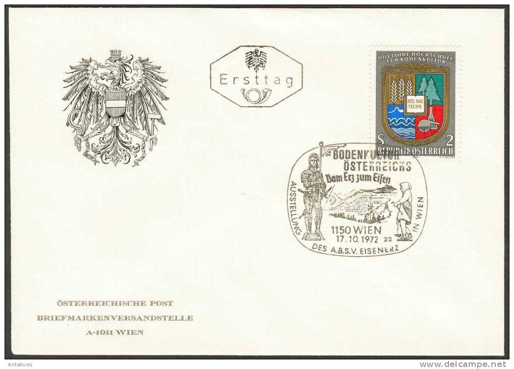 Austria Osterreich 1972 Bodenkultur FDC - Briefe U. Dokumente