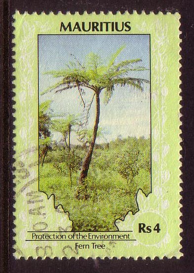 1989 - Mauritius Protection Of The Environment 4RS FERN TREE Stamp FU - Mauritius (1968-...)