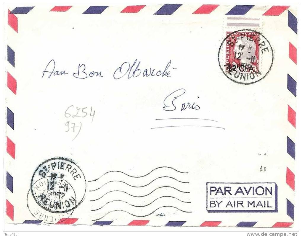 REF LGM - LA REUNION - FRONT DE LETTRE SAINT PIERRE / PARIS 12/11/1967 - Other & Unclassified