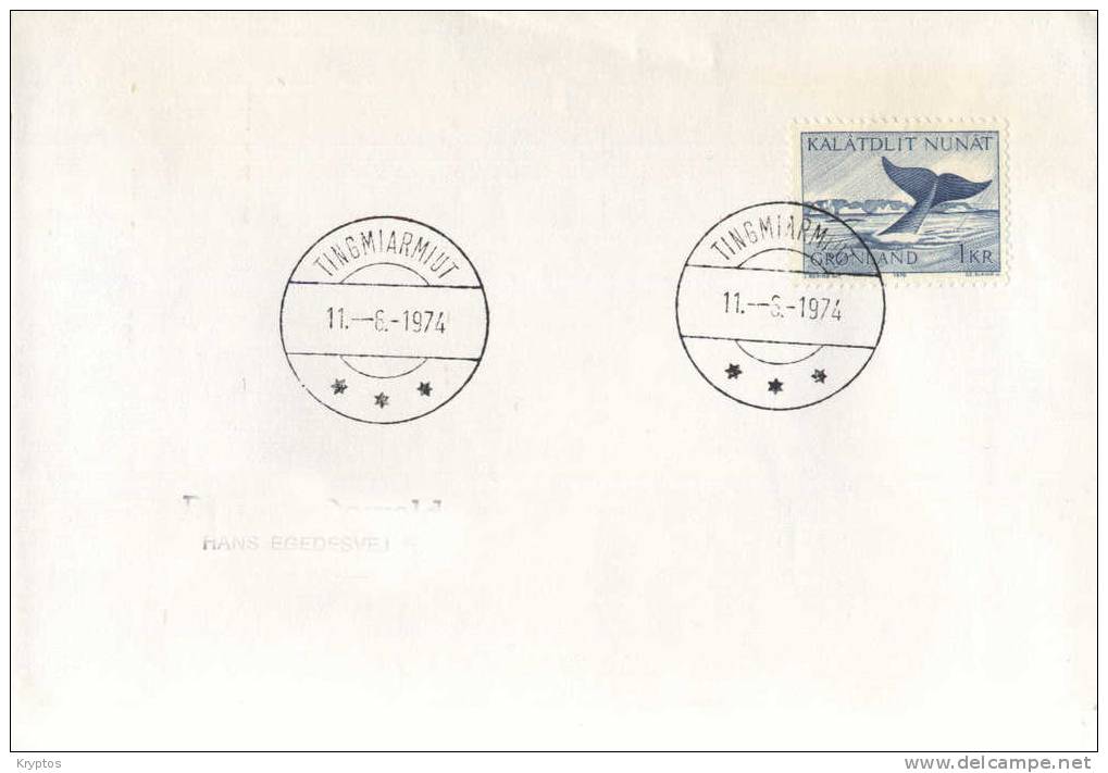 Greenland 1974 - Cover Cancelled "TINGMIARMIUT" - Postmarks