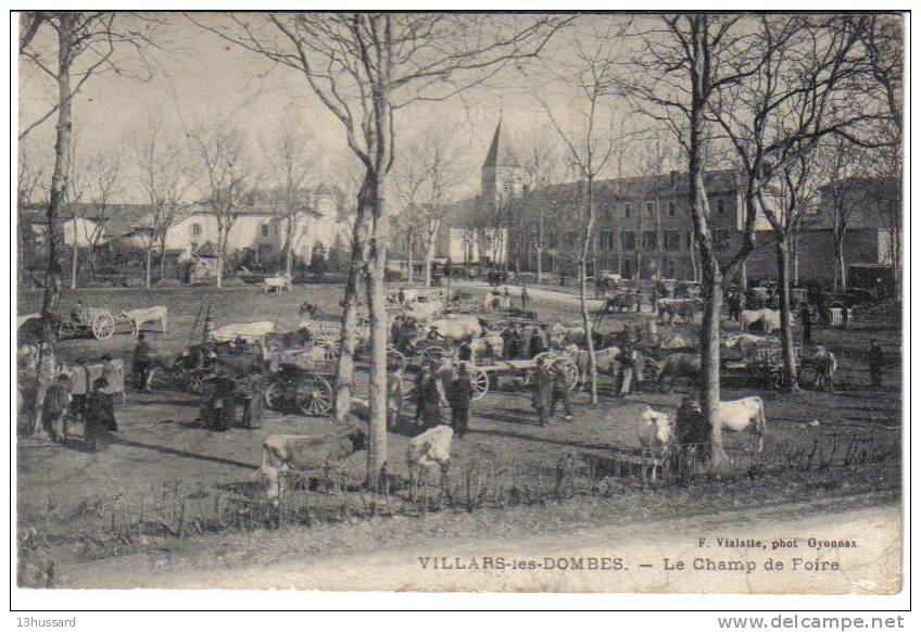 Carte Postale Ancienne Villars Les Dombes - Le Champ De Foire - Marché, Commerces - Villars-les-Dombes