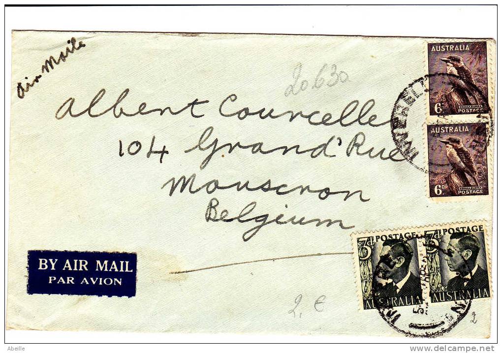 20/630   LETTRE POUR LA BELGIQUE - Storia Postale