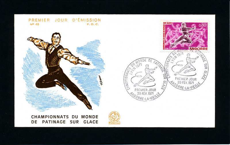 CAMPEONATOS DEL MUNDO DE PATINAJE SOBRE HIELO   Edifil 229   Año 1971   - MUY NUEVO - - FDC